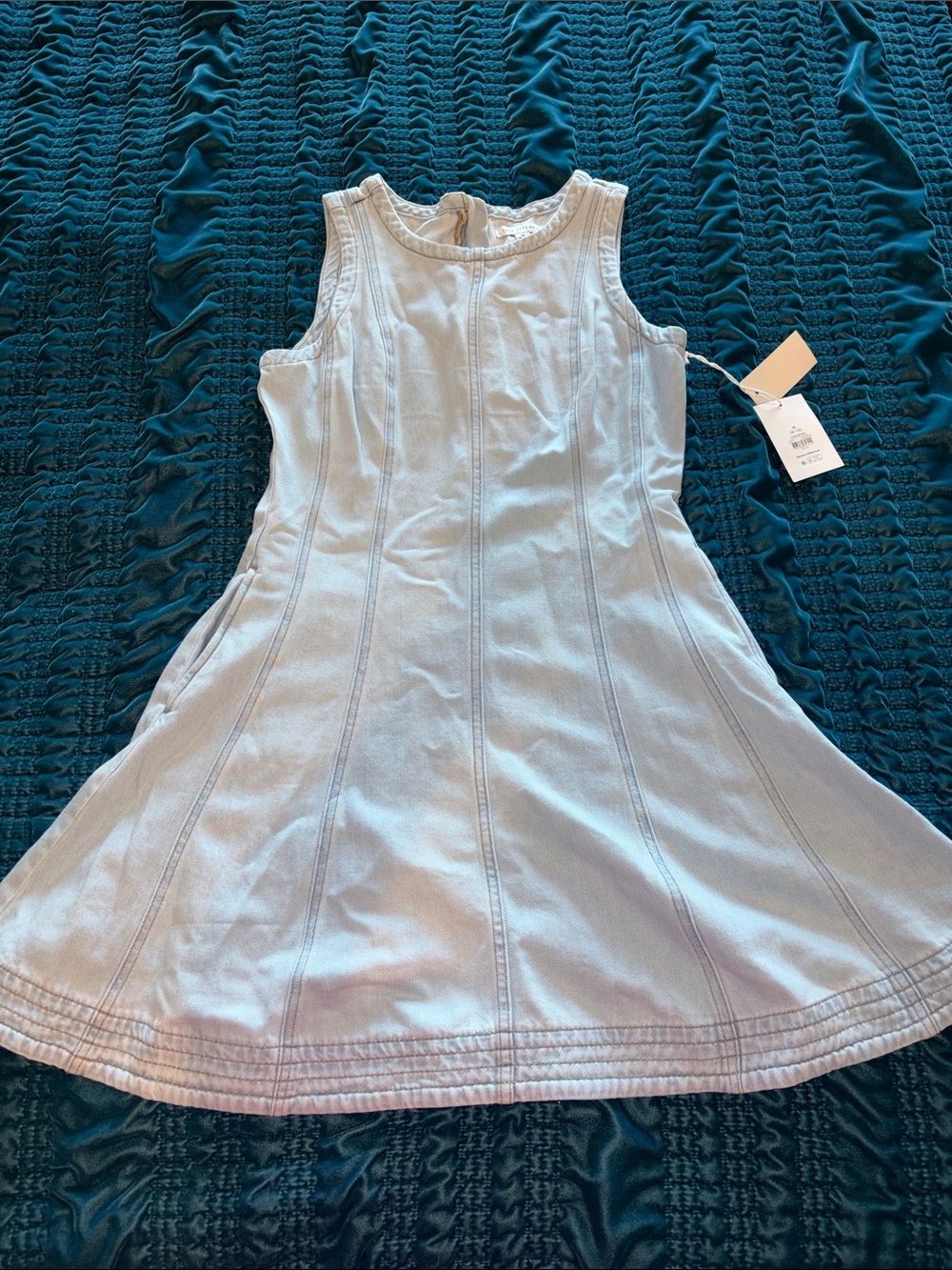 Sleeveless Light Blue Casual A-Line Dress